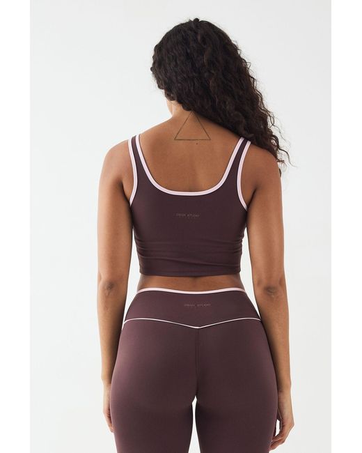 DSGN Studio Brown Sports Sculpt Contrast Piping Padded Bra