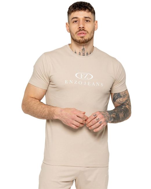 Enzo | Gym T-shirt in het Natural voor heren