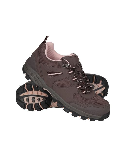 Mountain Warehouse Brown 'Mcleod' Walking Shoes With Deep Lugs Mesh Lined Hiking Footwear