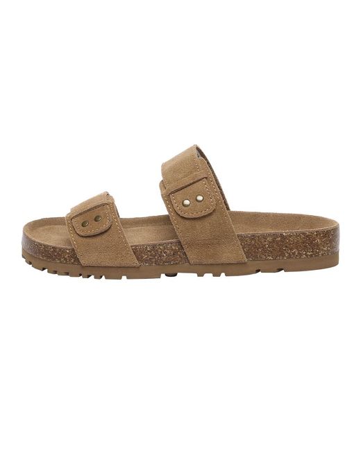 EVER AU Brown Australia Scarlet Leather Sandals