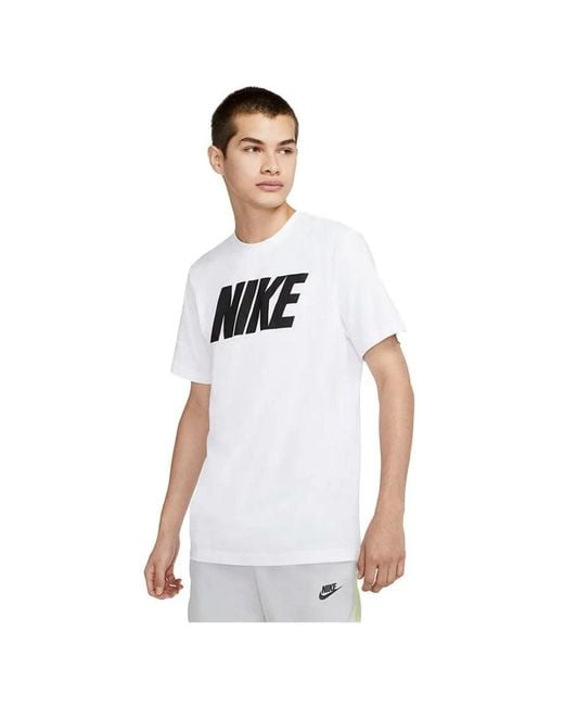 Nike White Sportswear Icon Block T-Shirt Cotton for men