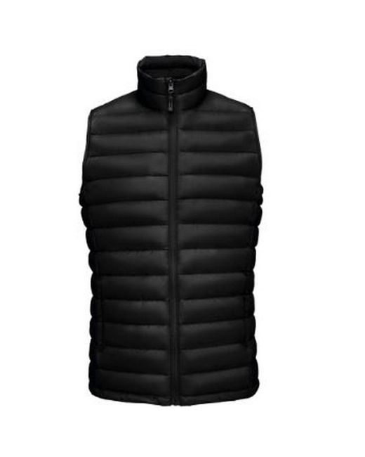 Sol's Black Wilson Lightweight Padded Bodywarmer for men