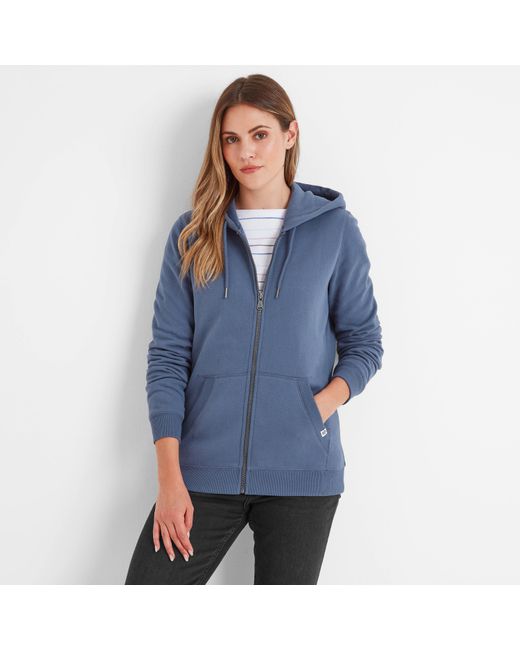 TOG24 Blue Mia Zip Hoody Stone Cotton