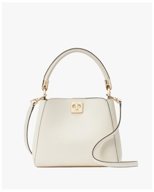 Kate Spade White Phoebe Refined Grain Leather Small Top Handle Satchel