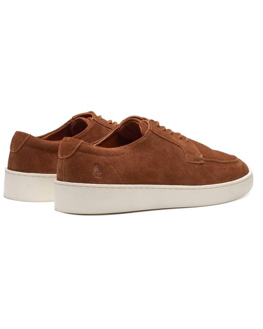 Hush Puppies Brown Riven Lace Up Leather Lace-Up Shoes for men