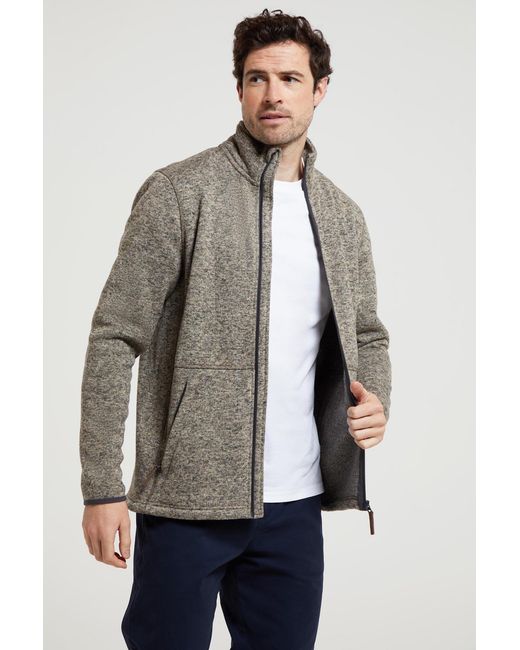 Mountain Warehouse Natural 'Idris Ii' Fleece Jacket With Side Pockets Full Zip Breathable Coat for men