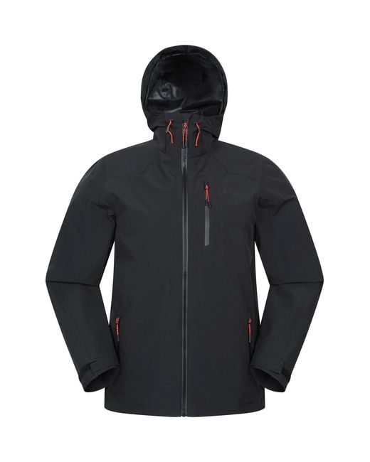 Mountain Warehouse Blue 'Bachill' Waterproof Jacket Adjustable Hood Lightweight Activewear Coat for men