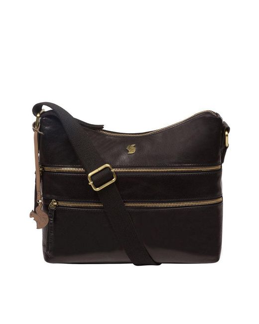 Conkca London 'georgia' Black Leather Shoulder Bag