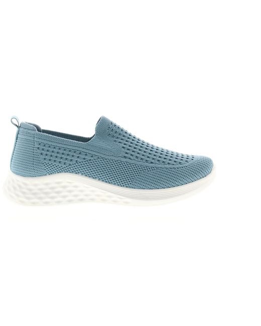FOCUS BY SHANI Blue Lightweight Trainers Esme Slip On Textile