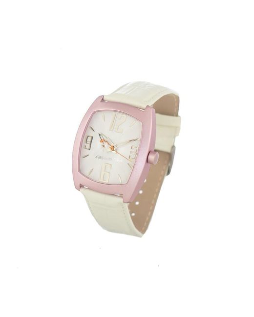 Chronotech White Leather Watch