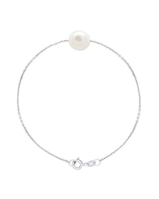 Ateliers Saint Germain Metallic Bracelet Real Cultured Freshwater Pearl Baroque 10-11 Mm