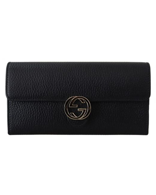 Gucci Black Icon Leather Wallet Calf Leather