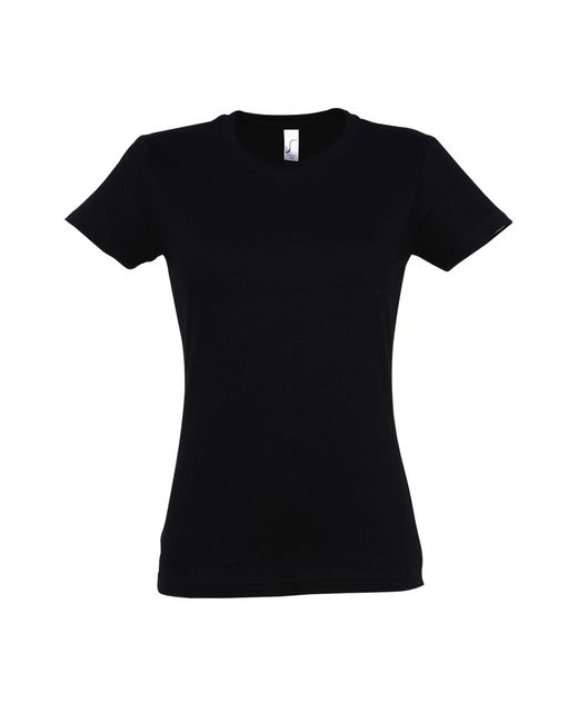 Sol's Black Ladies Imperial Heavy Short Sleeve T-Shirt (Deep) Cotton