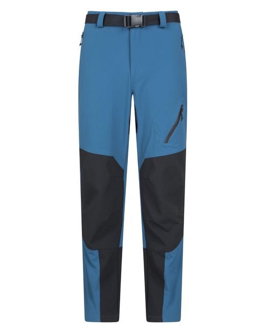 Mountain Warehouse Blue Trekking Trousers Water Resistant Sun Protection Stretchy Pants for men