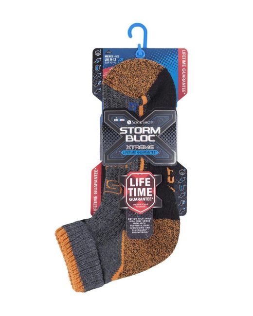Storm Bloc Blue Cotton Rich High Ankle Length Hiking Trekking Socks for men