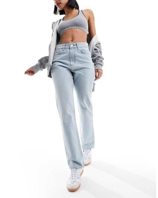 ASOS Blue Mid Rise Straight Jean