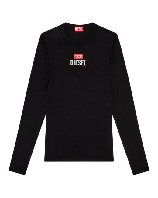 DIESEL T-shirt Met Lange Mouwen En Logo (zwart) in het Black