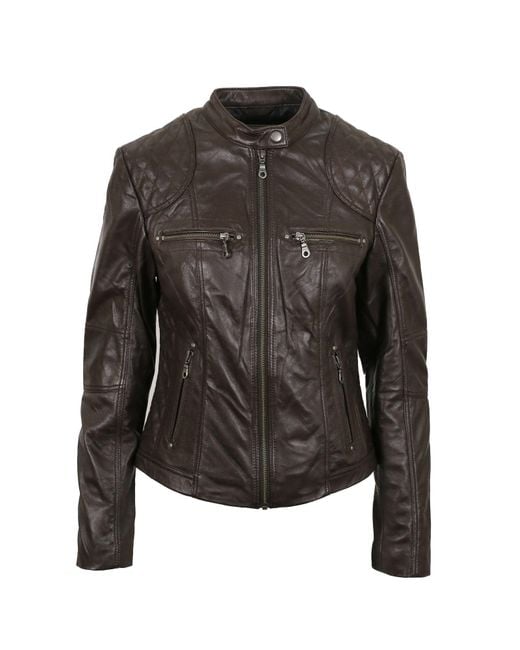 Pelle D'annata Black D'Annata Ladies Real Leather Biker Jacket