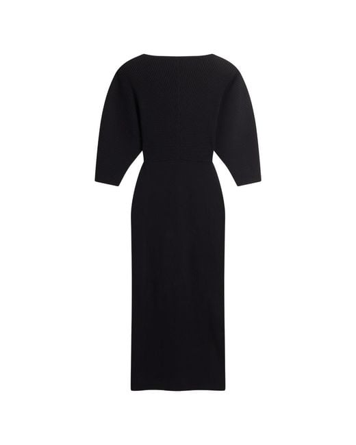 Ted Baker Black Vanitha Sculptured Rib Knitted Maxi Dress