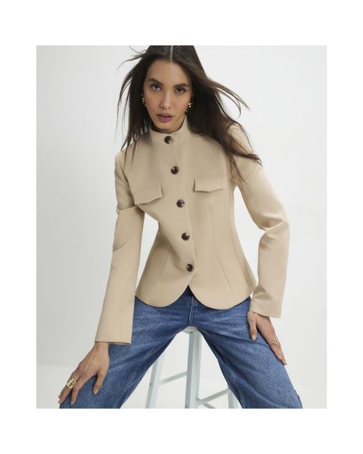 River Island Blue Jacket Pocket Detail Structured