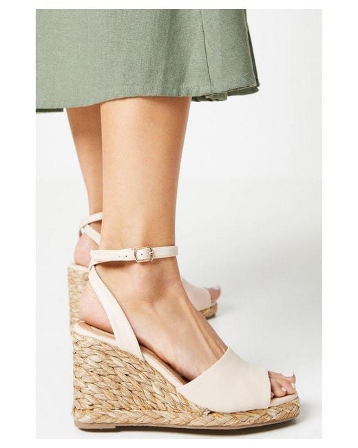 Dorothy Perkins White Rae Peep Toe Wedges