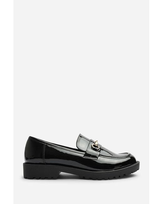 Where's That From Black Wheres Aadhya Chunky Snaffle Trim Detail Loafers