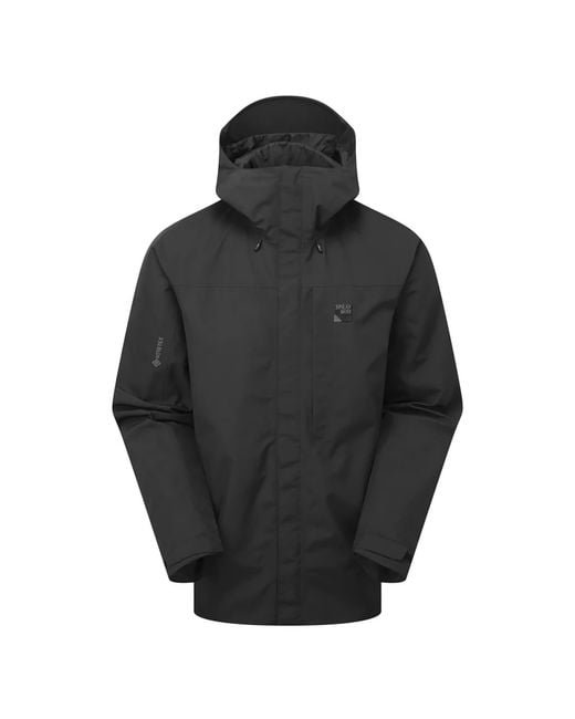Sprayway Black Waterproof Gore-Tex Hooded Hiking Jacket Rain Shell Coat for men