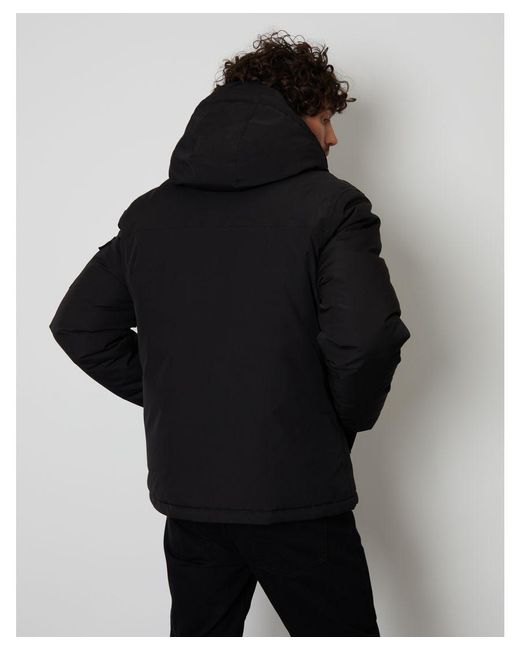 Threadbare Black 'Cambio' Microfleece Lined Hooded Ski Jacket for men