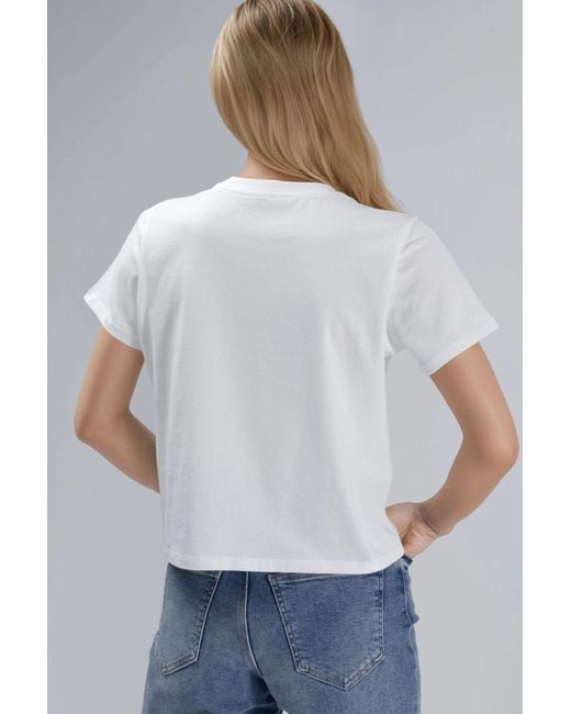 Hiccup White Embroidered Crew Neck Short Sleeve 100% Cotton T-Shirt