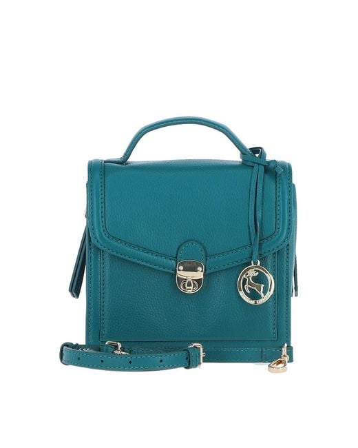 Ashwood Leather Green Compact Handbag With Detachable Crossbody Strap