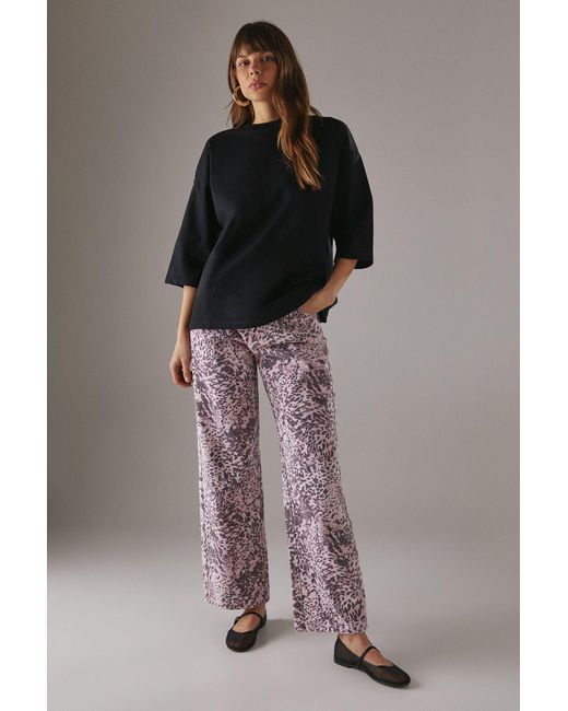 Warehouse Multicolor Printed Denim Low Rise Dad Jeans