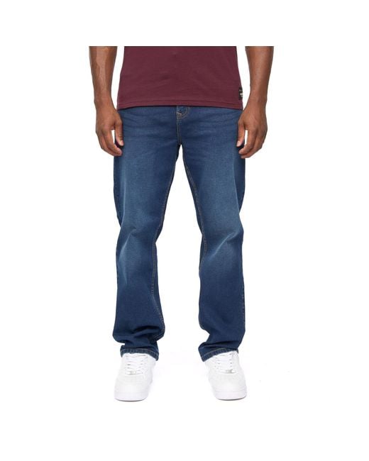 Crosshatch Blue Detendu Relax Fit Jeans for men