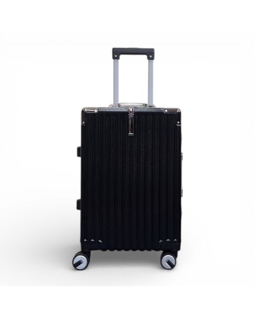 Infinity Leather Black Robust Hard Shell Cabin Suitcase 36 X 24 X 56 Cm Luggage For Easyjet, Ryanair, Wizzair