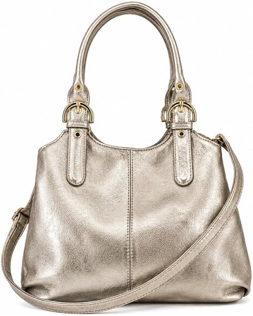 Woodland Leathers Natural Handbag Multi Pocket Tote Shoulder Bag