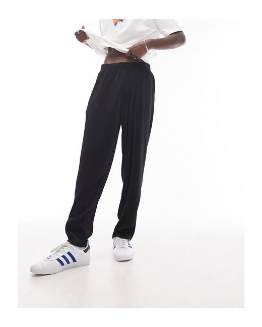 Topman Blue Tapered Plisse Jogger for men