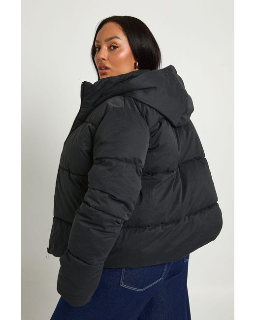 Boohoo Gray Plus Quilted Puffer Jacket
