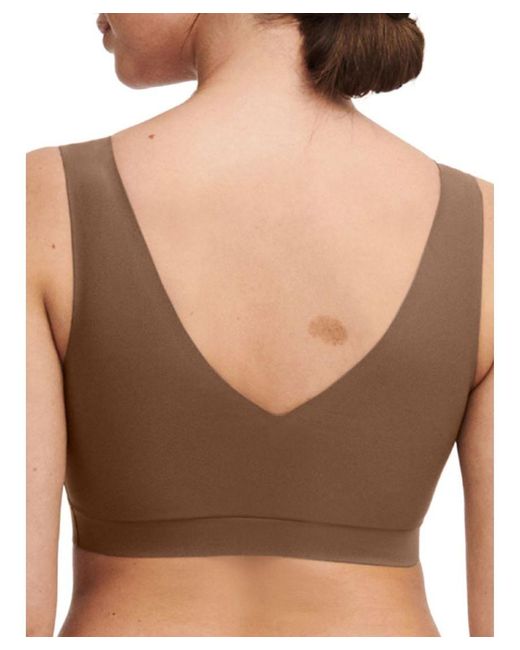Chantelle Brown Softstretch V-Neck Jersey Crop Top