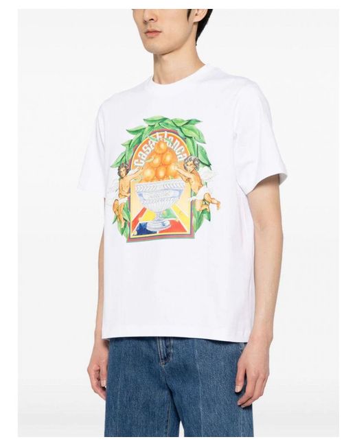 Casablanca White Triomphe D' Printed T-Shirt for men