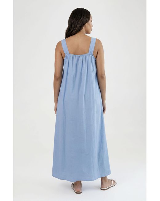 Boohoo Blue Maternity Tie Front Detail Maxi Dress