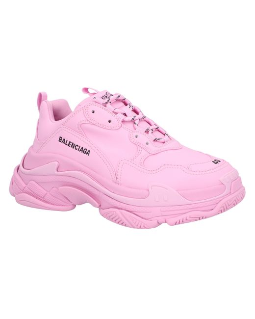 Balenciaga Pink Triple S Sneakers Leather