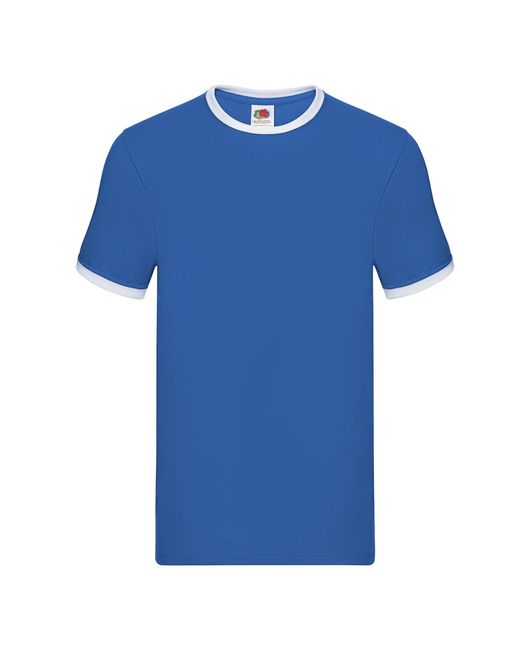 Fruit Of The Loom Blue Ringer Contrast T-Shirt (Royal/ for men
