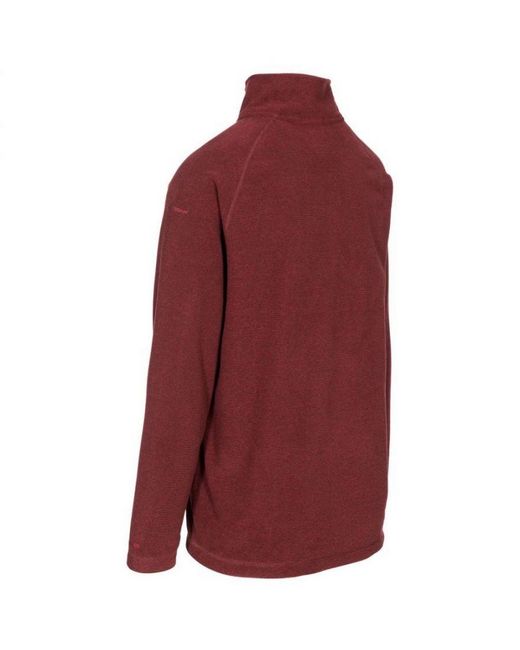 Trespass Red Keynote Anti Pilling 1/4 Zip Fleece Top