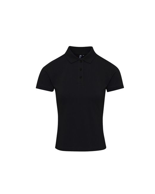 PREMIER Black Ladies Coolchecker Plus Piqu Polo With Coolplus