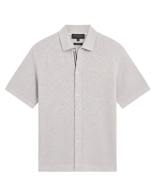 Ted Baker Gray Connyr Regular Button Through Shirt Cotton for men