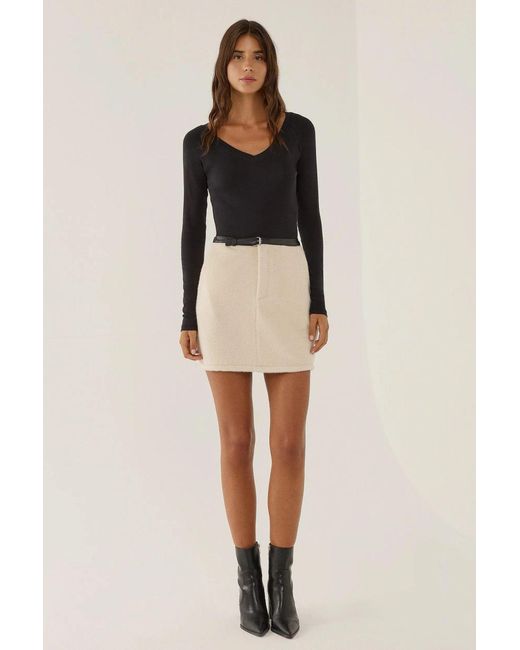 Hiccup Natural Belted Mini Skirt