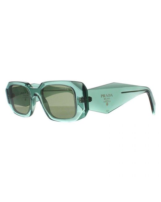 Prada Green Rectangle Transparent Sage Mirror Internal Pr17Ws