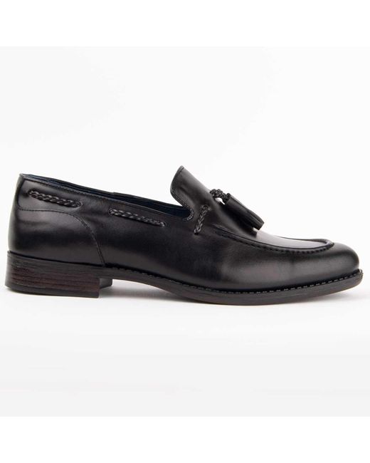 Purapiel Black Moccasin Moretto3 Leather for men
