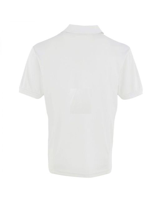 PREMIER White Coolchecker Pique Short Sleeve Polo T-Shirt for men