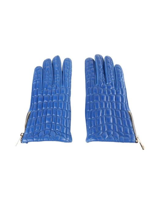 Class Roberto Cavalli Blue Lambskin Leather Glove
