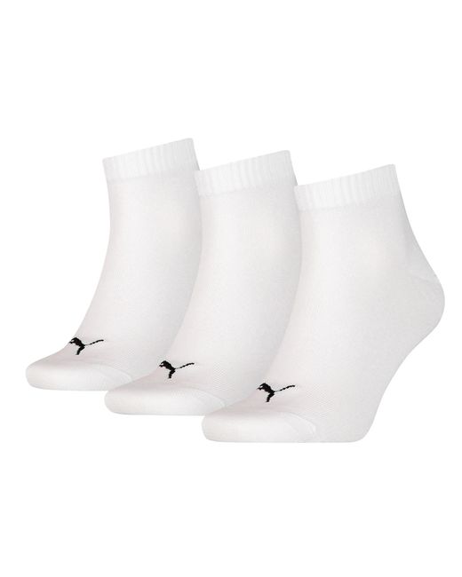 PUMA White Soft Cotton Quarter Socks Pack for men